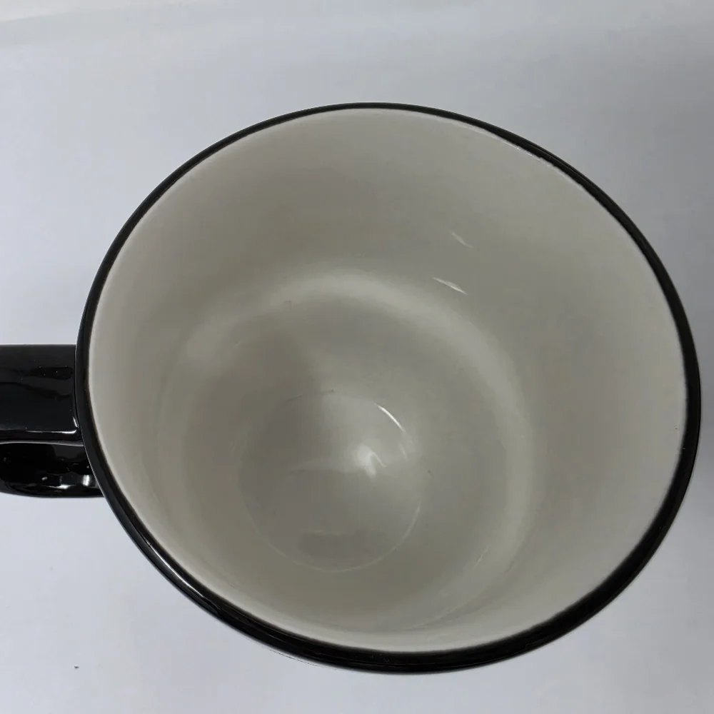 Coffee Cup Mug Stack Stackable Black Set of 2